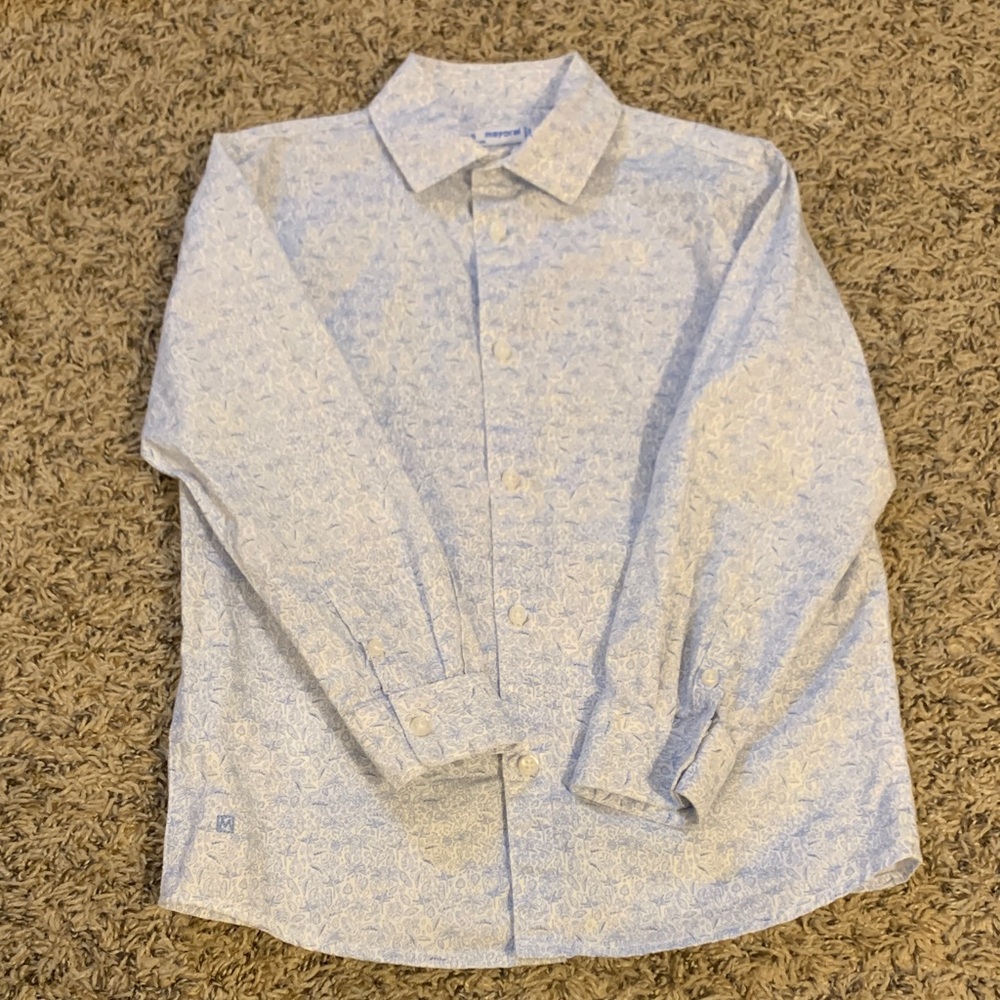 Mayoral 5T Patterned Button Down Shirt